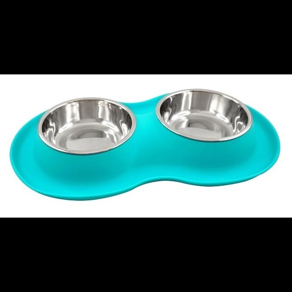 Fou Fou Dog Silicone Dog/Cat Bowls Turquoise - Picture 2 of 4